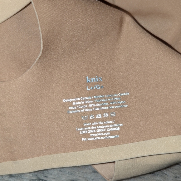 Knix Revolution Shadow Mesh Bra Tan Women's L+ NWT - Picture 10 of 12